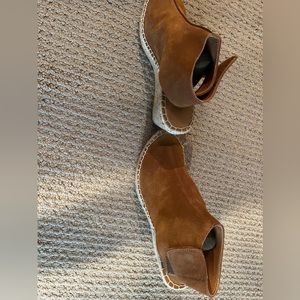 Tan suede wedges